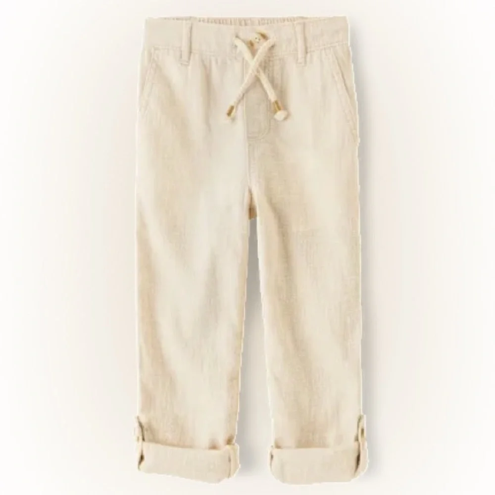 NWT Gymboree roll on pull linen pants
